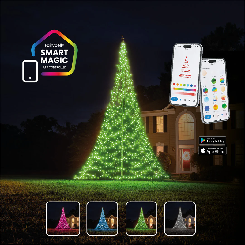Fairybell 20 Foot Flagpole Tree - 1152 LED Smart Magic