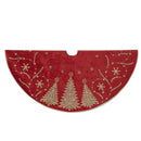 Elegant Burgundy & Gold Christmas Tree Skirt - 48 Inches