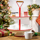 Vintage-Inspired Two-Tiered Serving Tray - Christmas >> Decor - by Gerson - view 2