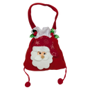 Santa Hobo Gift Bag with Pom-Pom Drawstrings (Red)