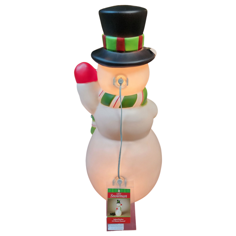Lighted Blow Mold Snowman - 2 Feet Tall