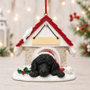 Ceramic Doghouse Ornament - Poodle - Black - Animals - by E&S Pets - view 2
