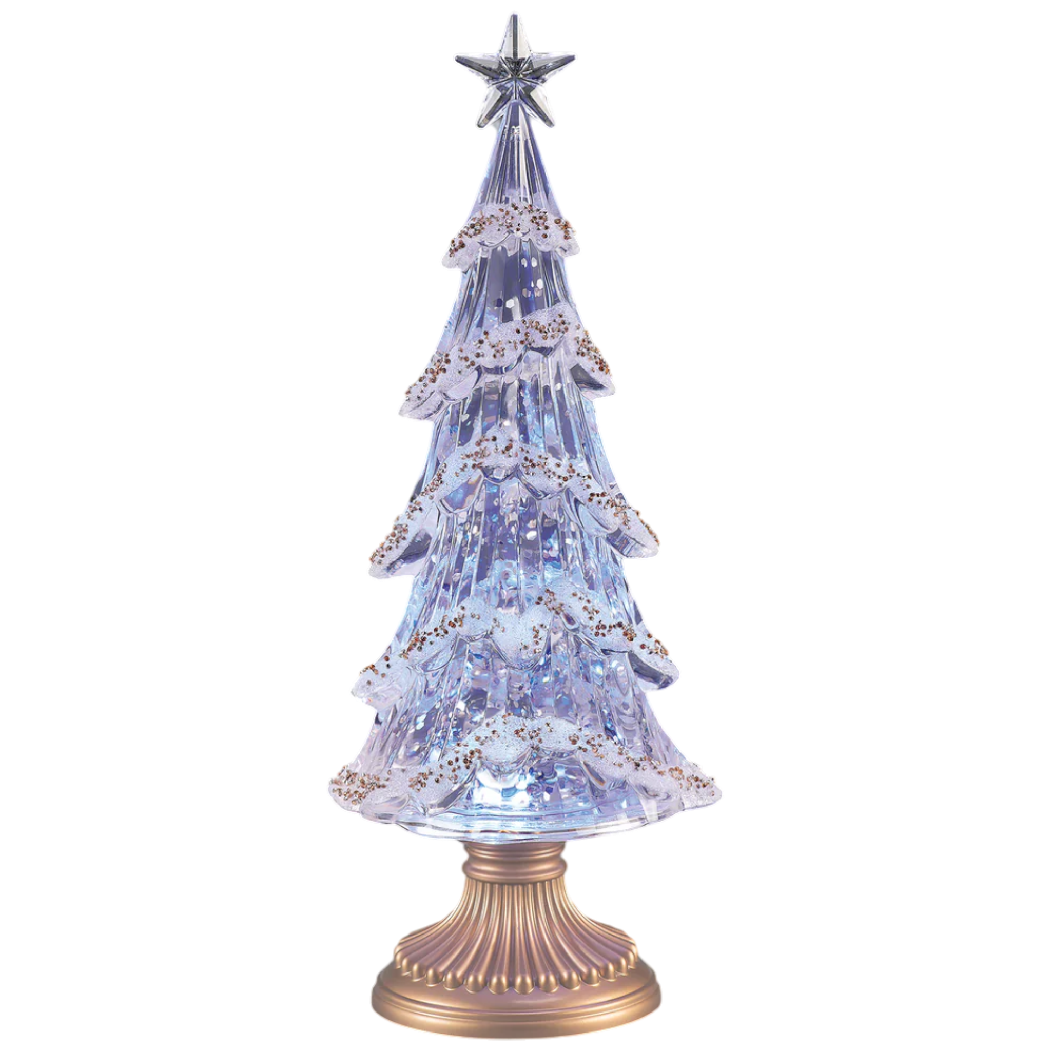 Diamond Light Tree Lighted Swirl Tree with Gold Crystals - 13.5 Inch – The Country ...