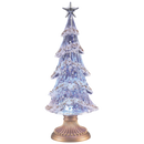 Lighted Swirl Tree with Gold Crystals & Base
