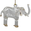 Clear Glass Elephant with Gold Accents