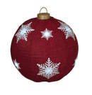 Lighted Collapsible Ball Ornament- 30 Inches in Diameter - Red