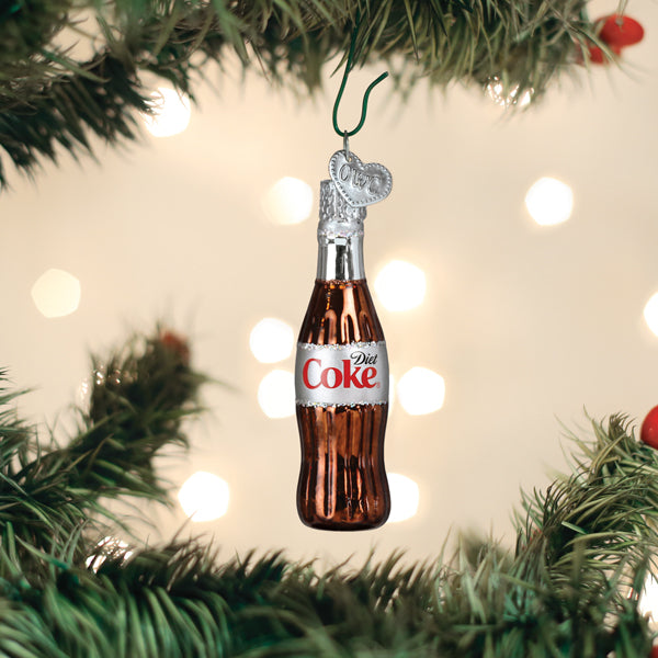 Gumdrop Mini Diet Coke Bottle Glass Ornament