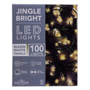 Jingle Bright 100 LED Light Set - Warm White Twinkle - Green Wire - Christmas >> Lighting - by Kurt Adler