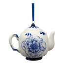 Porcelain Blue Teapot Ornament - Medium - Food & Drink - by Kurt Adler - view 2