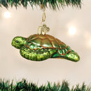 Green Sea Turtle  Glass Ornament