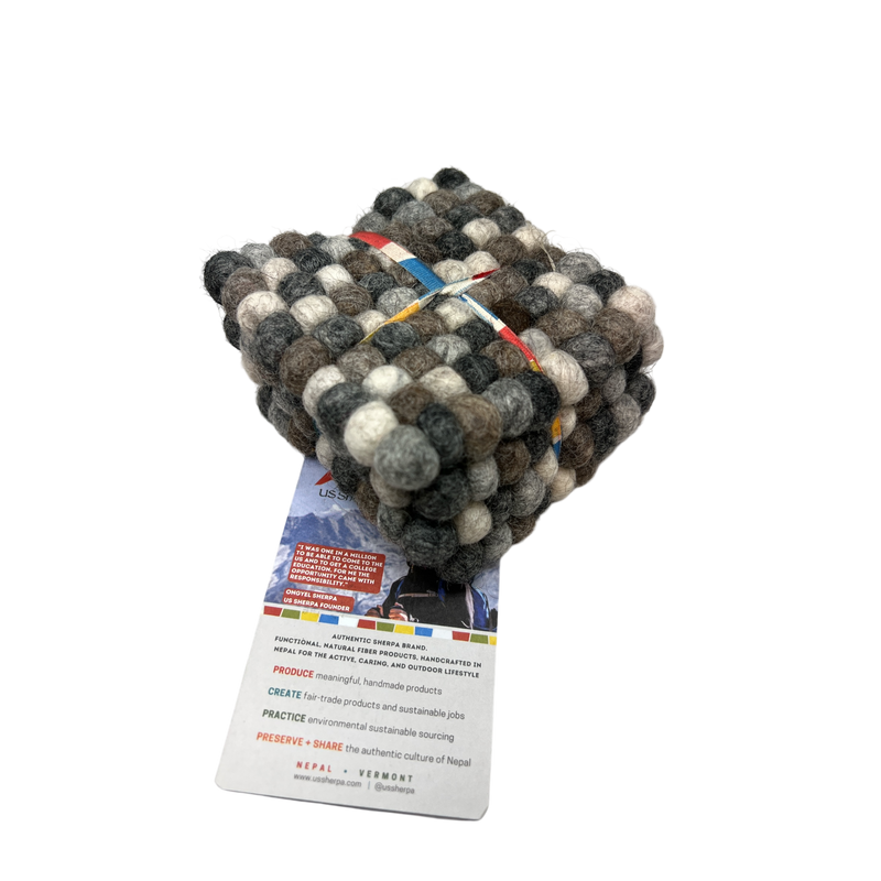 Square Felt Wool Ball Coaster