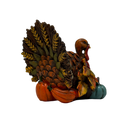 Resin Bountiful Harvest Turkey Figurine Looking Right - Holidays >> Thanksgiving and Harvest - by Gerson - view 2