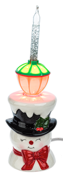 Light Up Bubble Light Snowman Figurine