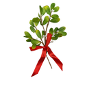 Mistletoe Pick with Red Satin Bow - Christmas >> Floral - by Kurt Adler