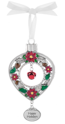 Jingle Bell Ornament - Happy Holidays - Metal - by Ganz