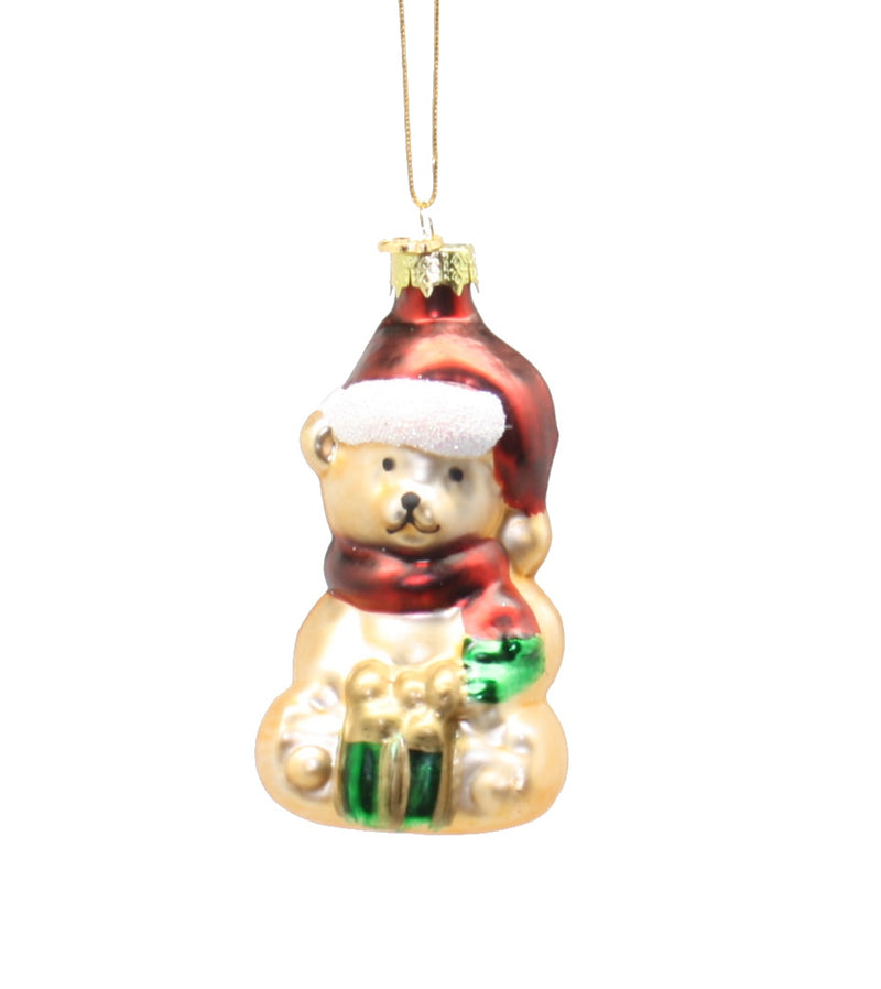 3 Inch Boxed Glass Ornament - Teddy Bear - The Country Christmas Loft