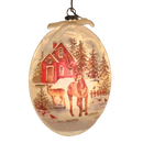 Glass "Lightable" Reindeer Family Visit Ornament