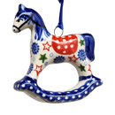 Rocking Horse Ornament - Festive Stars Pattern