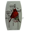 Cardinal Birdhouses Prelit Glass Vase - 1 Cardinal
