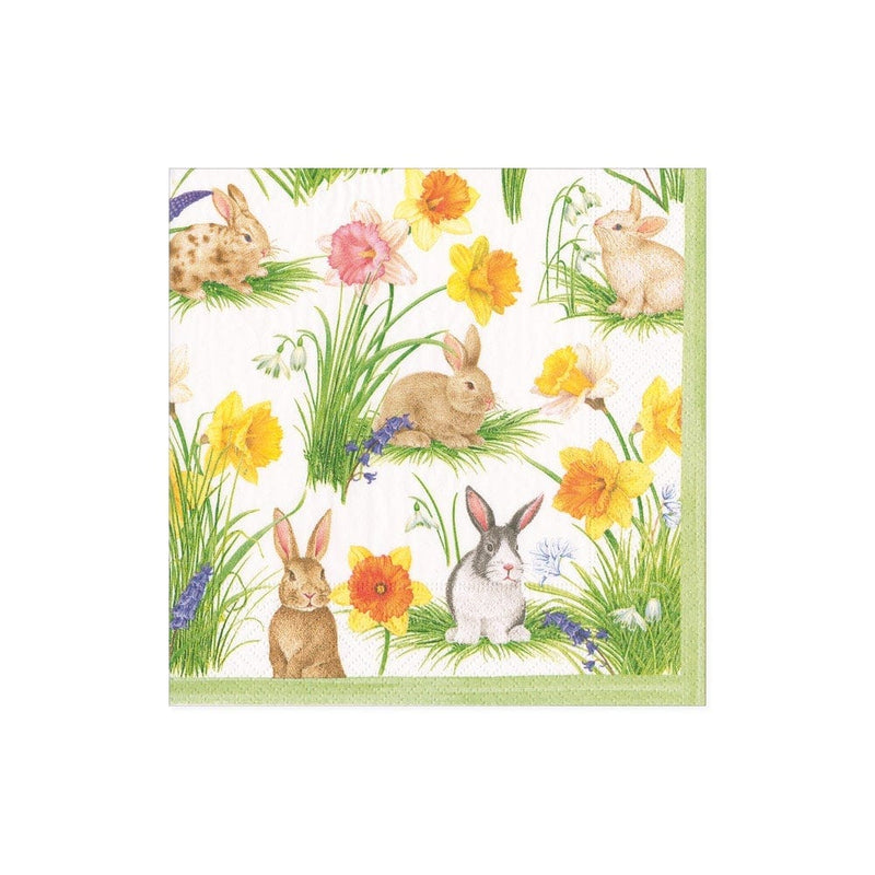 Bunnies And Daffodils - Cocktail Napkin