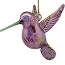 Gold Etched Glass Hummingbird Ornament - Purple with Green Beak - Egyptian Glass - by Egyptian Museum - view 3