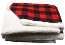 Fabric Plaid Throw With  Faux Fur - - The Country Christmas Loft