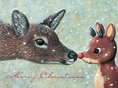 Nosey Deer III Christmas Petite Boxed Cards - The Country Christmas Loft