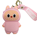Silicone Labubu Coin Purse Key Chain Pendant (Blush Pink Edition)