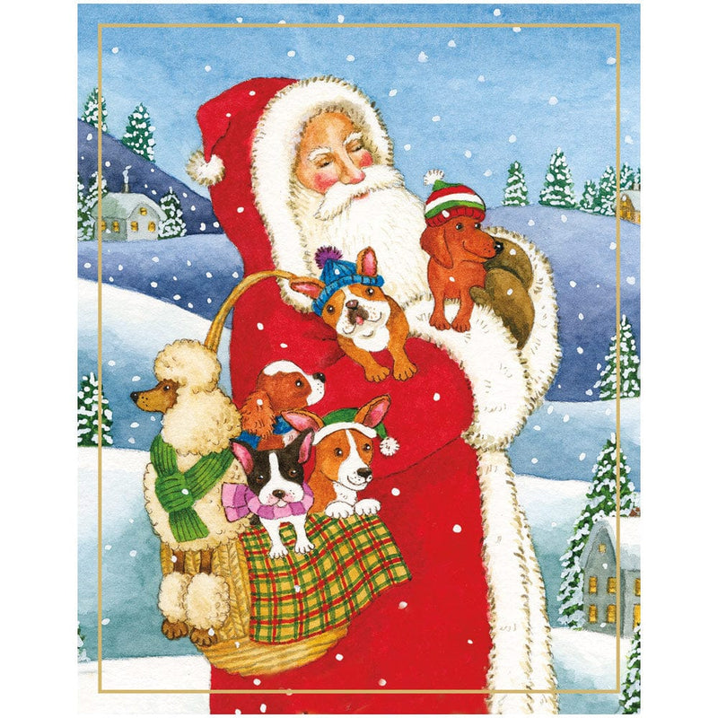 Santa With Dogs Boxed Christmas Cards
