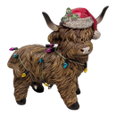 Resin Holiday Highland Cow