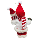 Festive Santa with Snowman Figurine Ornament - 9 inches