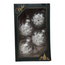 Krebs Value Glass Ornament 4 pack - Frosted Poinsettia