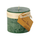 Holly Green Timber Pillar Candle -  3 x 3.25"