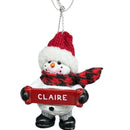 Cozy Snowman Ornament (Letters A - F) -