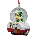 Camper Snowglobe Ornament - Reindeer