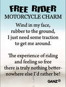 Free Rider Motorcycle Charm - Gift Shoppe >> Jewelry >> Charms and Worry Stones - by Ganz - view 3
