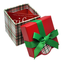 Gift Box Cube for Gift Cards - 3" x 3" - Christmas Plaid