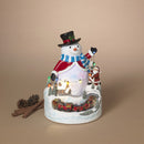Lighted Musical Holiday Snowman with Moving Train