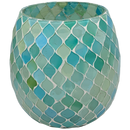 Luminescent Turquoise Gem: Statement Mosaic Lantern