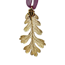 Gold Oak Leaf with Sheer Ribbon Ornament