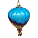 Glass Hot Air Balloon Ornament - Vibrant Blue