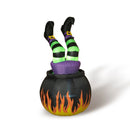 Spooky Lighted Animated Inflatable Halloween Witch in Cauldron - 5 Feet Tall