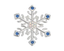 Snowflake with Blue Crystals Pin