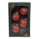 Krebs Value Glass Ornament 4 pack - Red with Gold Leaves - Christmas >> Ornaments >> Glass - by Christmas By Krebs - view 2