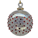 Crystal Clear Ball Ornament with Ruby Red Chatons and Gold Crown - Egyptian Glass - by Egyptian Museum