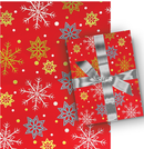 Premium Foil Roll Wrap - 30" x 120" - Festive Snowflake Sparkle