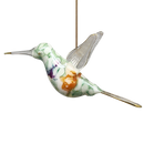 Blown Glass Hummingbird - Emerald Oasis
