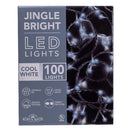 Jingle Bright 100 LED Light Set - Cool White - White Wire - Christmas >> Lighting - by Kurt Adler
