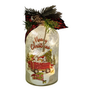 Lighted Glass Luminary - Meowy Christmas