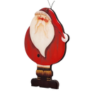 Glossy Wooden Santa Ornament - 5 Inches